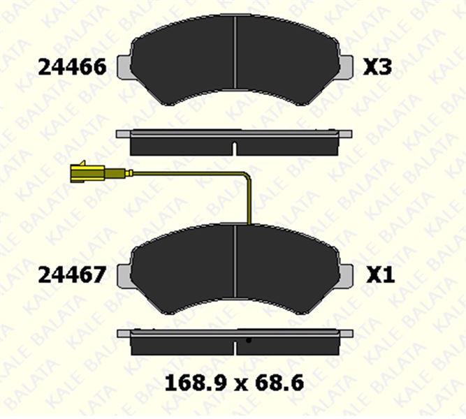 FREN BALATASI ÖN CITROEN JUMPER DUCATO BOXER MİNİBÜS/OTOBÜS PANELVAN/VAN PLATFORM ŞASİ 24466 190 25 ANS KD20 2446619025ANSKD20
