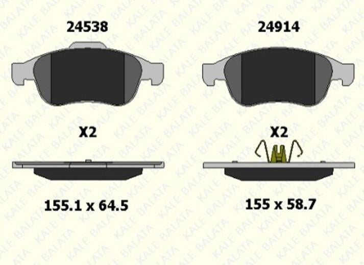 FREN BALATASI ÖN DACIA DOKKER DOKKER EXPRESS DUSTER DUSTER PANEL VAN LODGY SANDERO II III ARKANA CLIO V EXPRESS FLUENCE MEGANE CC MEGANE III SECENIC CAPTUR GRAND SCENİC III KANGOO III MODUS GRAND MODUS ZOE 24914 180 05 ANS KD13 2491418005ANSKD13