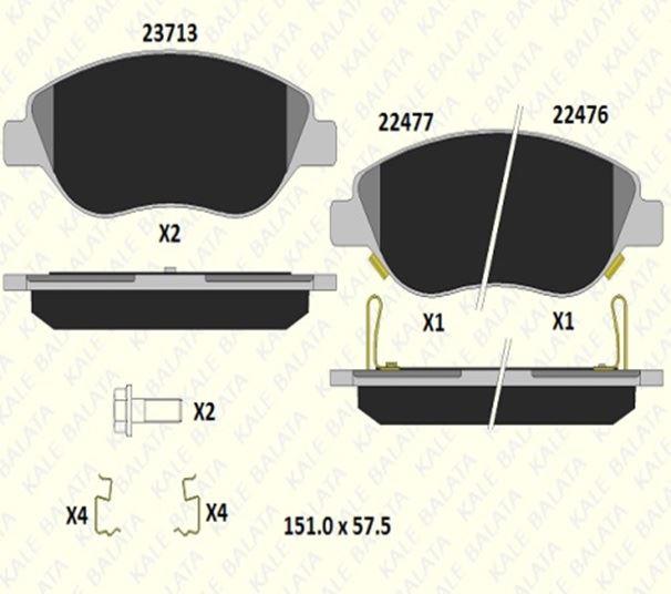 FREN BALATASI ÖN FIAT EGEA HATCHBACK SEDAN SW 22476 194 15 MSH KD13