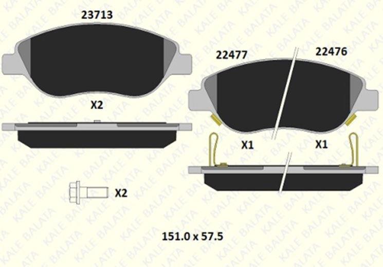 FREN BALATASI ÖN FIAT EGEA HATCHBACK SEDAN SW 22476 194 05 MSH KD13