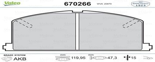 FREN BALATASI ÖN FIRST COROLLA 87-92 CAMRY CARINA II <88 598266 E.K VALEO301266