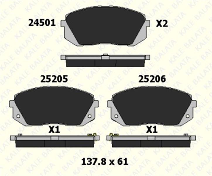 FREN BALATASI ÖN HYUNDAI HYUNDAI I40 İX35 TUCSON SONATA VII 25205 175 05 ANS KD13 2520517505ANSKD13
