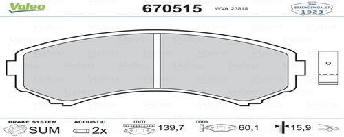 FREN BALATASI ÖN MAZDA MPV 99>02-E00> 2.0 91>04-E2200 2.2D 97>04