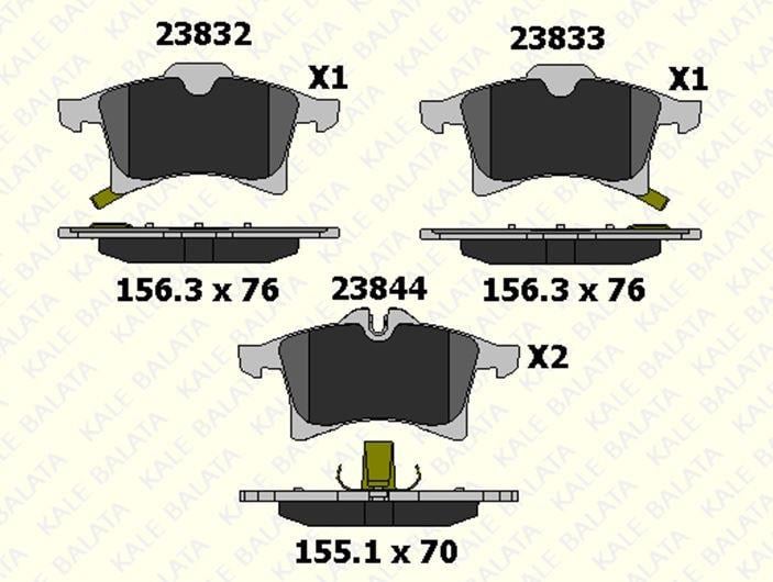 FREN BALATASI ÖN OPEL ADAM ASTRA CLASSIC ASTRA F G H COMBO C CORSA C D E MERIVA A B ZAFIRA A B 23832 200 05 ANS KD13 2383220005ANSKD13