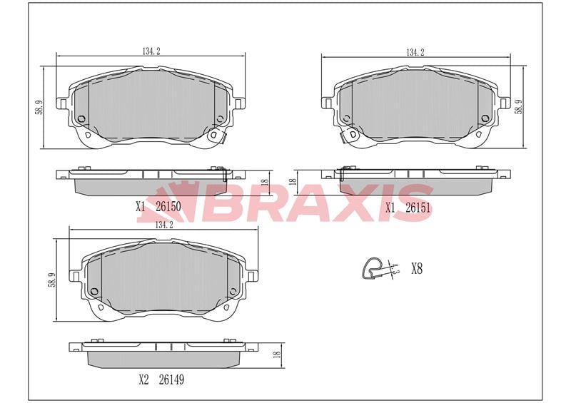 FREN BALATASI ON TOYOTA COROLLA 1.6 BENZINLI - 1.8 HIBRIT 2019-> YARIS CROSS 2019->