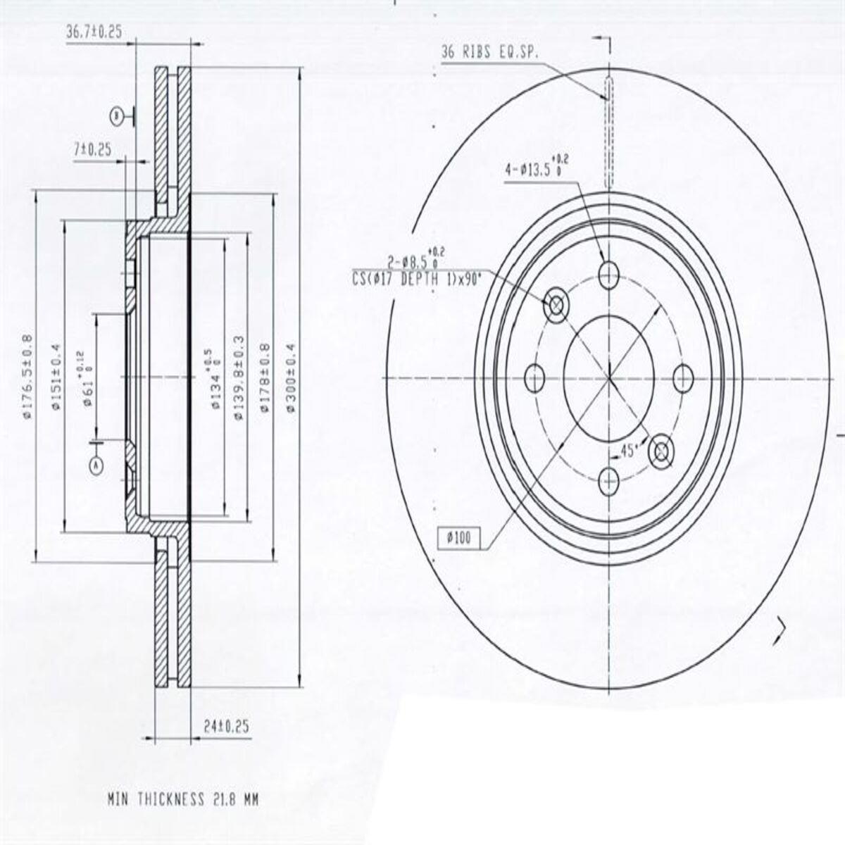 FREN DISK ON HAVA KANALLI 300-4-(RENAULT : SCENIC II 2003>2008    )
