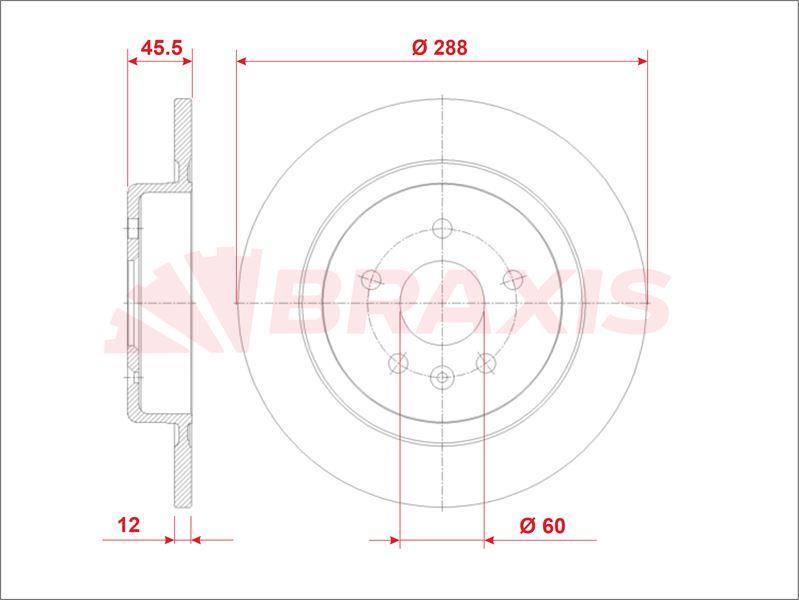 FREN DISKI ARKA  OPEL ASTRA K 15> 16 JANT 288MM