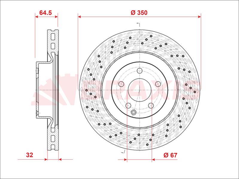 FREN DISKI ON (AMG SPOR TIP, KOD: 950/951) S-CLASS W221 06>13 C216 06>13