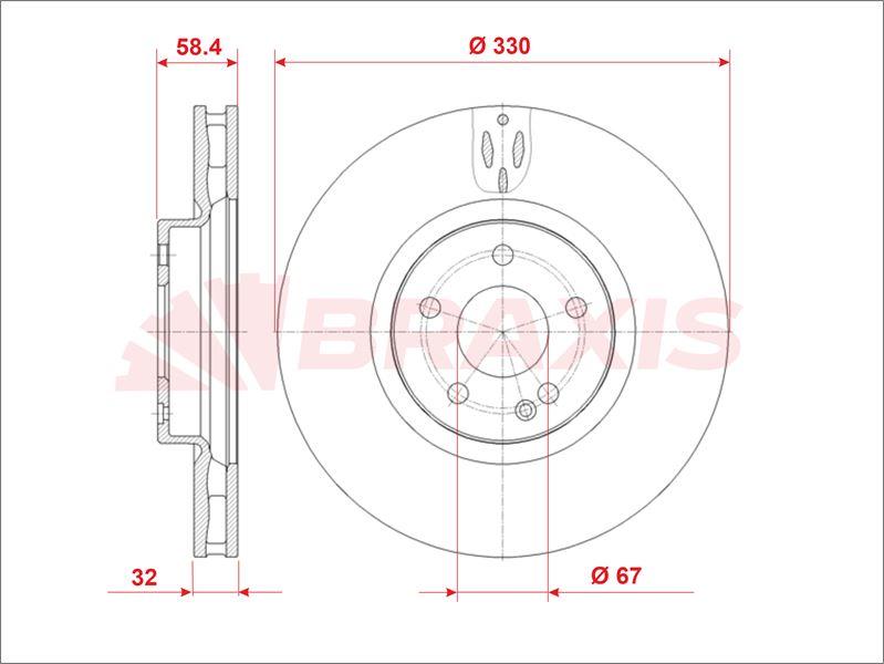 FREN DISKI ON V-CLASS W447 14 > VITO W447 14 >