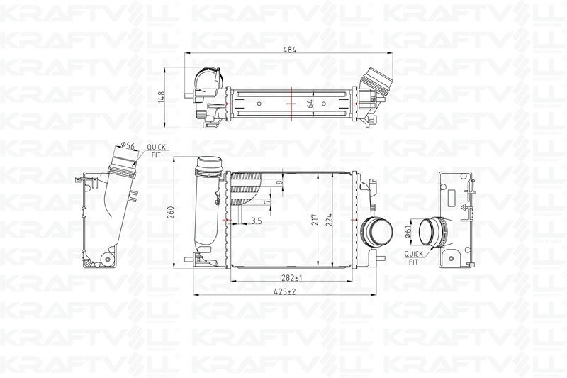 INTERCOOLER NISSAN QASHQAI J11 KASA 1,5 DCI 2013> XTRAIL T32 DIG T 1,6 2015> MEGANE 4 KADJAR 1,2 1,5