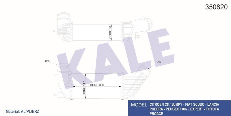 INTERCOOLER TURBO RADYATÖRÜ C8 JUMPY SCUDO ULYSSE LANCIA PHEDRA 807 EXPERT