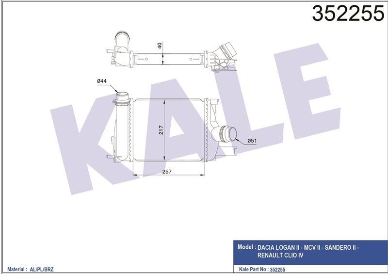 INTERCOOLER TURBO RADYATÖRÜ LOGAN II MCV II SANDERO II CLIO IV 0.9 TCE 12>