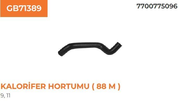 KALORİFER HORTUMU ( 88 M ) RENAULT RENAULT 9D-FLAS