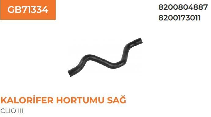 KALORİFER HORTUMU SAĞ RENAULT CLIO III 1,2-1,5 DCI