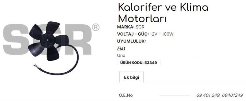 KALORİFER MOTORU UNO 69401249