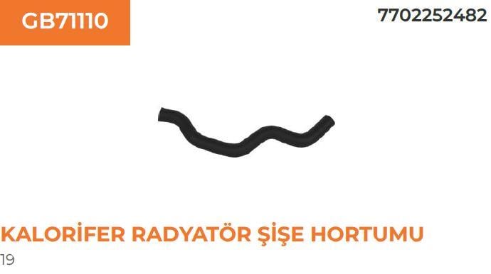 KALORİFER RADYATÖR ŞİŞE HORTUMU RN19 1,4-1.6 D 7702252482