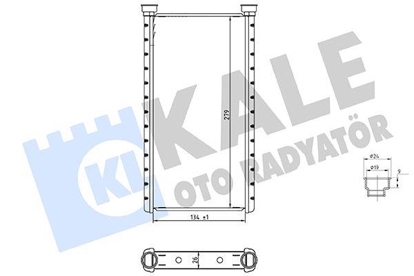 KALORİFER RADYATÖRÜ AUDI A6 (4G2) 10=> A7 (4GA) 10=> A8 (4H2) 09=> 2.0TFSI 3.0TDI - BENTLEY MULSANNE 6.8 09<20 (BORUSUZ KELEPÇELİ) [BRAZING AL/AL] [134X279X26]