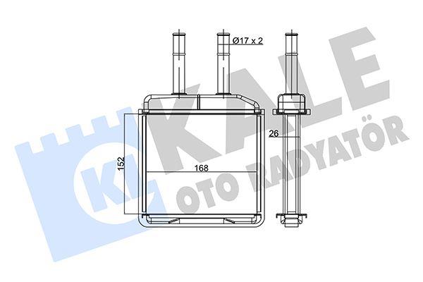 KALORİFER RADYATÖRÜ CHEVROLET MATIZ 0.8 1.0 05=> - DAEWOO MATIZ 0.8 1.0 98=> BORULU [BRAZING AL/AL] [152X168X26]