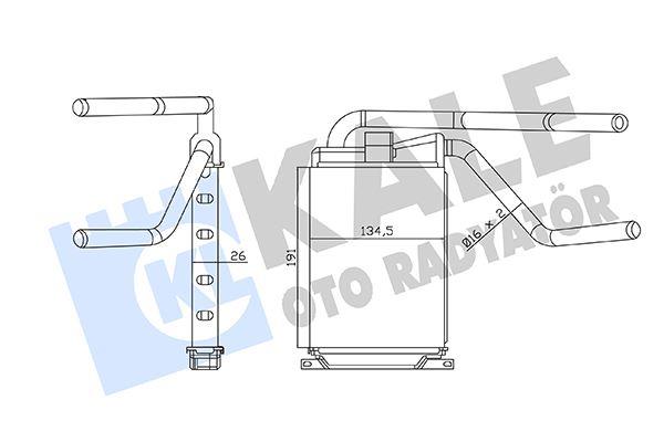 KALORİFER RADYATÖRÜ DAEWOO NEXIA 08=> BORULU [BRAZING AL/AL] [191X134.5X26]