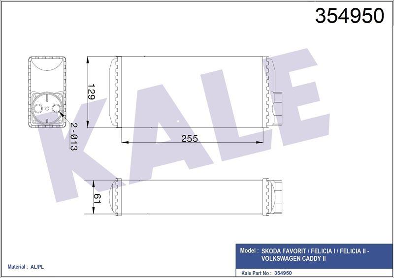 KALORİFER RADYATÖRÜ FAVORİT VW CADDY II