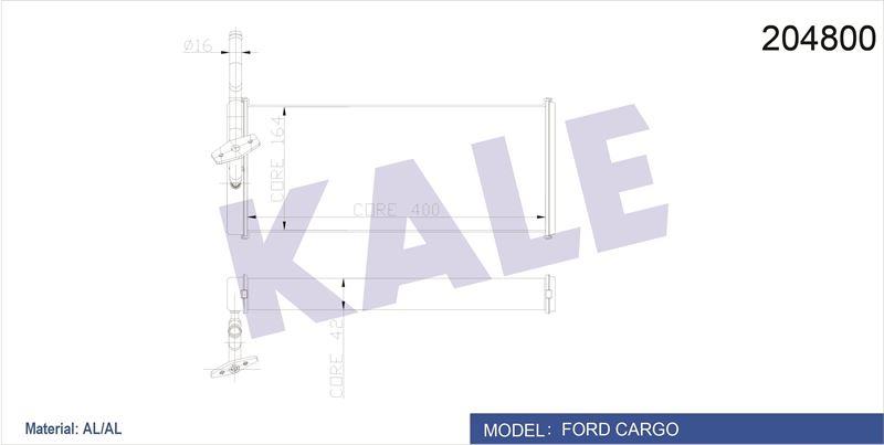 KALORİFER RADYATÖRÜ FORD TRUCKS FORD CARGO 1824-25 24-2530-2535 AL/BRZ 164×400×42