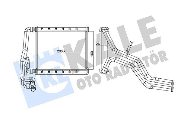 KALORİFER RADYATÖRÜ HYUNDAI ELANTRA VI 1.6 1.6D 2.0 15=> BORULU [BRAZING AL/AL] [160X206.7X26]