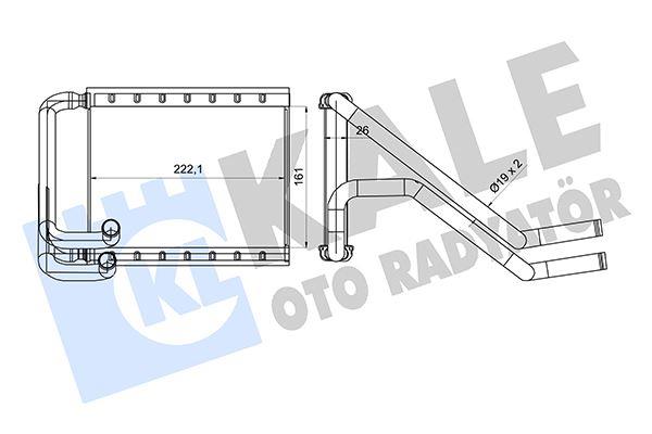 KALORİFER RADYATÖRÜ HYUNDAI GRANDEUR 2.4 16V 11<16 - KIA OPTIMA 1.7CRDI 2.0 2.0CVVT HYBRID 12=> BORULU [BRAZING AL/AL] [161X222.1X26]
