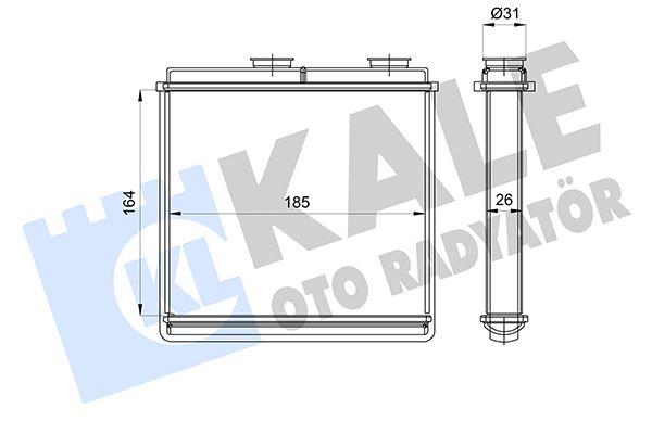 KALORİFER RADYATÖRÜ LADA GRANTA 2190 18=> BORULU-KEÇELİ [BRAZING AL/AL] [160X185X26]