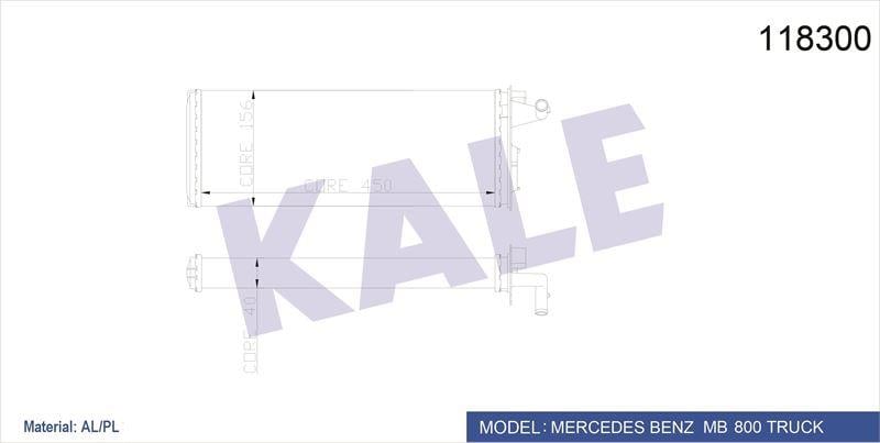 KALORİFER RADYATÖRÜ MERCEDES TRUCKS MB-800 KAMYON (MUSLUKLU) 2 SIRA AL+PL 450×157×40