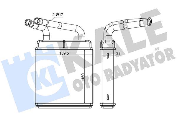 KALORİFER RADYATÖRÜ MITSUBISHI L300 2.5D 01<09 BORULU [BRAZING AL/AL] [150X159,5X32]