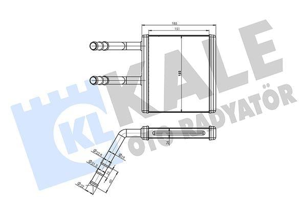 KALORİFER RADYATÖRÜ SSANGYONG ACTYON I KYRON 2.0XDI 05=> BORULU [BRAZING AL/AL] [151X193X26]