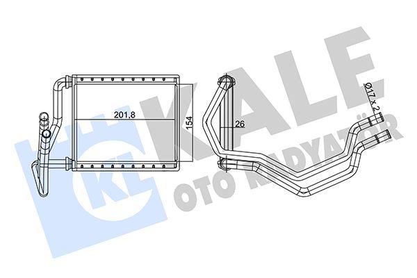 KALORİFER RADYATÖRÜ TOYOTA CAMRY 2.5 3.5 11=> HIGHLANDER KLUGER SIENNA VENZA - LEXUS RX 350 AWD 08<15 BORULU [BRAZING AL/AL] [154X201.8X26]