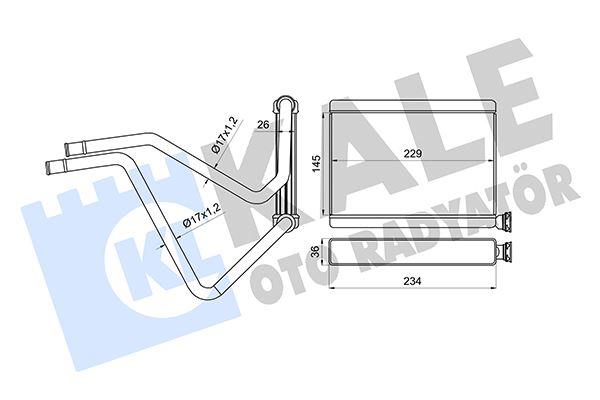 KALORİFER RADYATÖRÜ TOYOTA CAMRY V30 01<06 - LEXUS ES 300/330 04<08 BORULU [BRAZING AL/AL] [145X229X26]