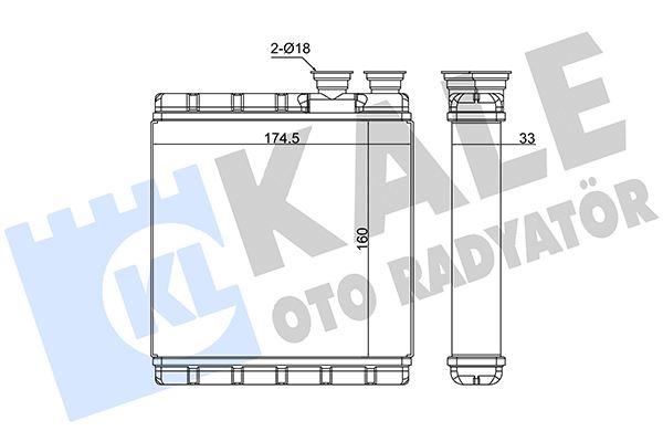 KALORİFER RADYATÖRÜ VOLKSWAGEN POLO T-CROSS - SEAT ARONA IBIZA V 1.0/1.5TSI 1.6TDI 17=> - AUDI 25-30-35-40 TFSI 18=> BORUSUZ <SAĞDAN DİREKSİYONLU ARAÇLAR İÇİN> [BRAZING AL/AL] [160X174,5X33]