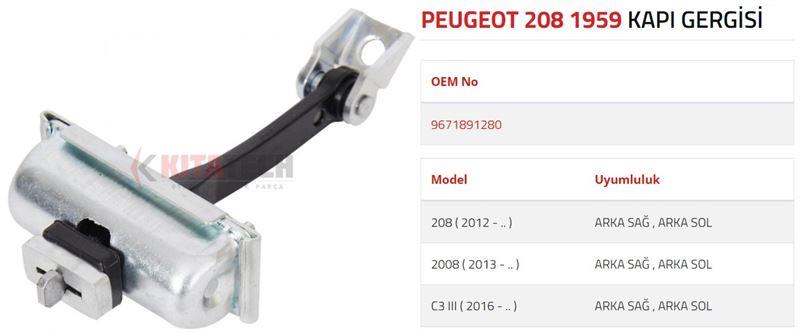 KAPI GERGİSİ 208  2008 C3 YENİ ARKA 2012- >