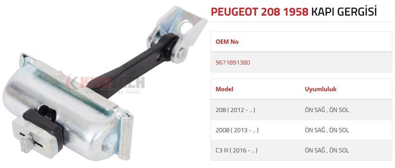 KAPI GERGİSİ 208  2008 C3 YENİ ÖN 2012- >