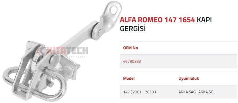 KAPI GERGİSİ ALFA ROMEO 147 ARKA 2000-2010