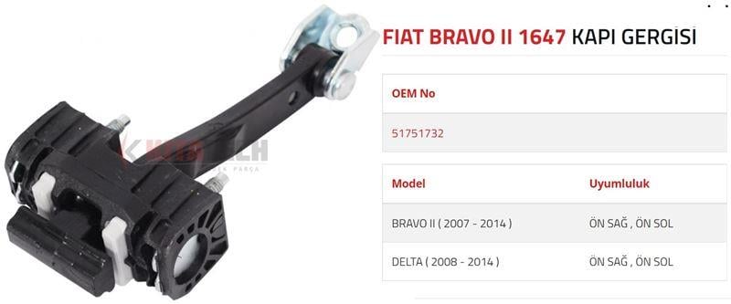 KAPI GERGİSİ BRAVO II LANCIA DELTA ÖN 2007-2014