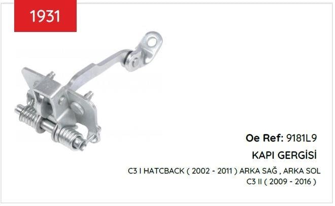 KAPI GERGISI C3 ARKA 9181 L9