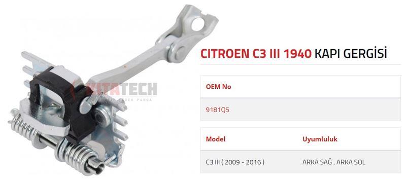 KAPI GERGİSİ C3 III ARKA 2016- >