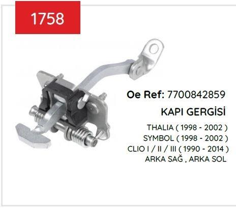 KAPI GERGİSİ CLIO I-II-III ARKA CLIO I 90-98 CLIO