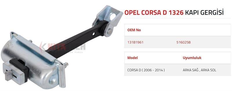 KAPI GERGİSİ CORSA D ARKA  SAĞ SOL 2006- >