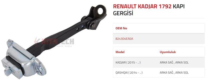 KAPI GERGİSİ KADJAR NISSAN QASHQAI ARKA 2015- >