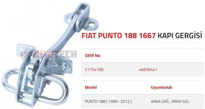 KAPI GERGİSİ PUNTO II ARKA 1999-2010