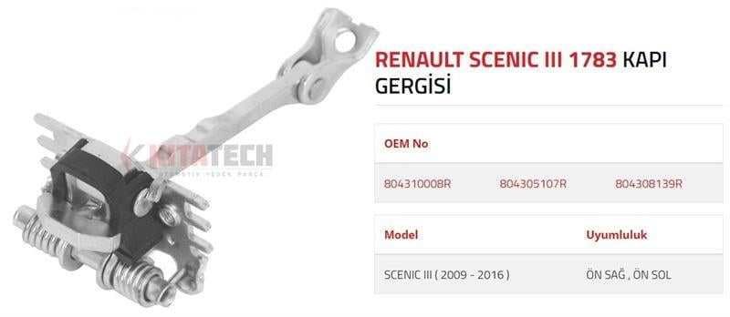 KAPI GERGİSİ SCENIC III ÖN 2009- >