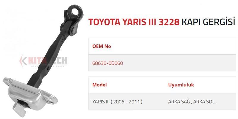 KAPI GERGİSİ YARIS III ARKA 2006 2011