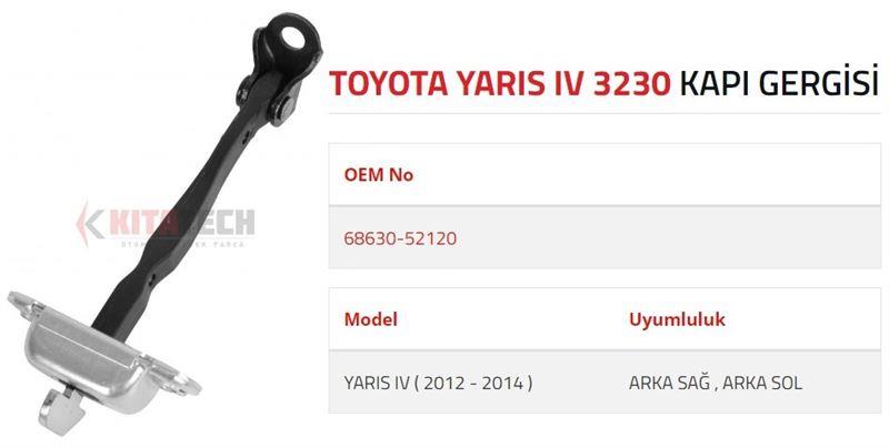 KAPI GERGİSİ YARIS IV ARKA 2012 2014