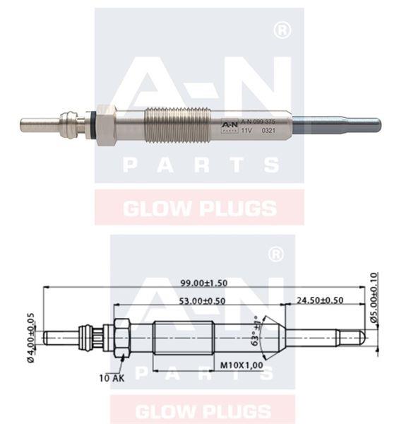 KIZDIRMA BUJİSİ ECO 11V RENAULT CLIO-MEGANE-KANGOO1.9 D 00->DACIA SOLENZA 1.9 D 7700111940 GN019 0100226375 GLP011 0250202129 DP12 Y516J B102 ET1-A-N-099 375