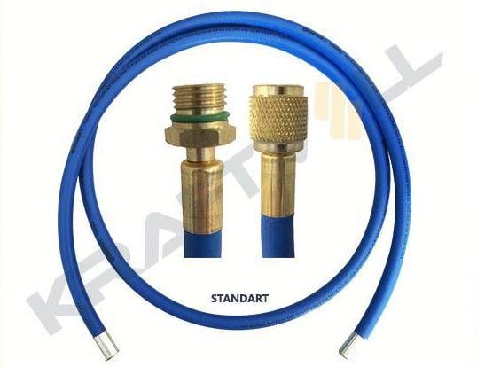 KLIMA GAZ BASMA HORTUMU  4000MM F 1/2 ACME * M ACME  14X1,5 MAVI STANDART