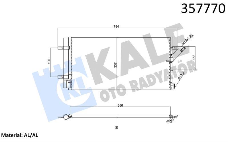 KLİMA RADYATÖRÜ AUDI A4 / A5 / A6 / A7 / Q5 AL/BRZ KURUTUCULU